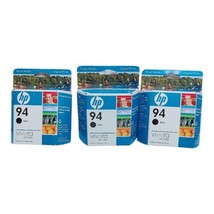 (3) HP Vivera 94 Sealed Inkjet Black Ink Printer Cartridge Original Brand New - $29.69