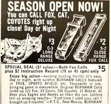 1968 Burnham Brothers Fox Bobcat Coyote Calls Advertisement Hunting E91E - $19.99