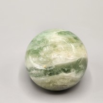 Green Stone Sphere Laughing Man Moon Green Jade Agate Hong Kong Paperweight - £14.53 GBP