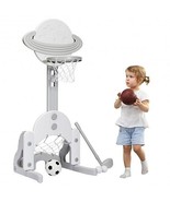 3 in 1 Height Adjustable Kids Basketball Hoop Set with Balls-White - Col... - $2,441.01 MXN
