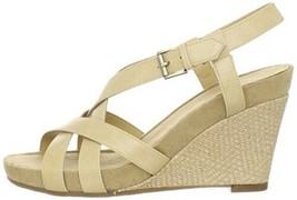 Aerosoles Womens 9.5 At First Plush Strappy Sandals Cream Bone Slingback... - $38.11