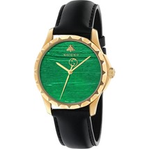 Gucci YA126463 Green Dial Leather Strap Gents Watch - £511.30 GBP
