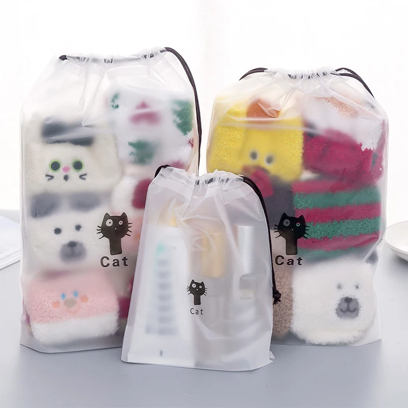 Women Transparent Drawstring Cosmetic Bag Clear Waterproof Makeup Bag Travel Org - $55.17