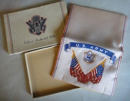 1940s vintage US ARMY PINK SATIN perfumed SWEETHEART HANKIE HOLDER w BOX... - $38.56