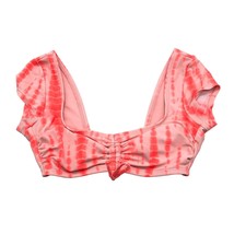 Xhilaration Bikini Top Ruched Cap Sleeve Removable Cups Tie Dye Pink S - £3.98 GBP