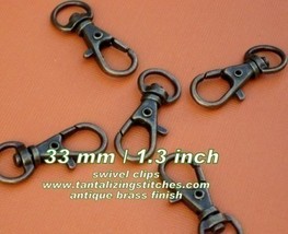 240 Antique Brass 1.3 Inch Extra Large Lobster Swivel Clasps - $57.86