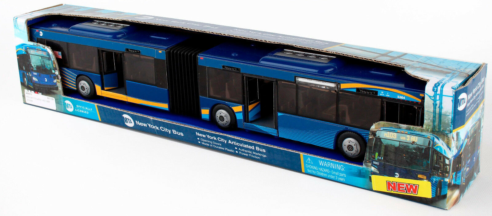 Primary image for MTA Model Bus New York City Articulated Bus New Paint Scheme 1:43 Scale Daron