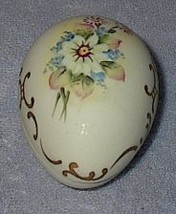 Lefton Porcelain Bisque Matt Finish Floral Trinket Egg #7519 - £6.35 GBP