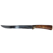 Vintage Parker and Sons Carving Knife England 8&quot; Blade Horn Look Antler Bakelite - £9.66 GBP