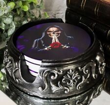 Gothic Tribal Tattoo Scrollwork Morbid Skulls With Grim Reaper Rose Coas... - $529.15 MXN