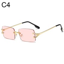  Rimless Rectangle gles for Men Women Vintage Shades UV400 Driving  Gl Feless Gr - £83.15 GBP