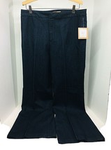 NWT Ellen Tracy Women&#39;s Size 12 Dark Denim Jeans Linda Wide Leg  W73 - £26.80 GBP