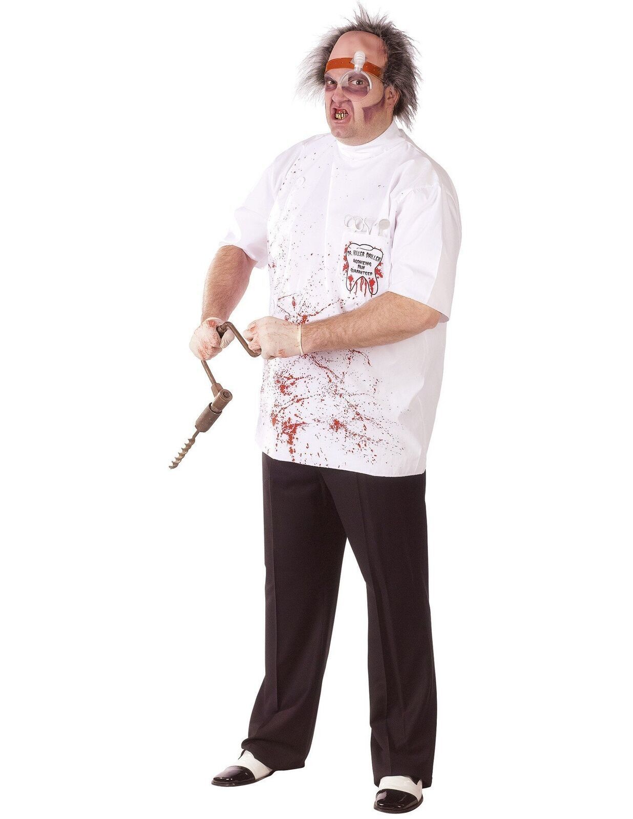 Primary image for Fun World - Dr. Killer Driller -  Plus Size Adult Costume - White/Red - Dentist