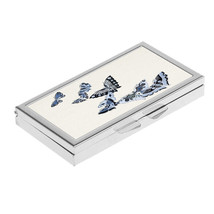 PILL BOX 7 Grid BUTTERFLY japanese art painting woodblock Metal Case Holder - £12.71 GBP