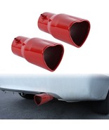 Heart Shaped Auto Stainless Steel RED Rear Exhaust Pipe Tail Muffler Tip X2 - £44.25 GBP