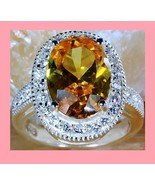 18k White Gold Plated Yellow Solitaire with Accents Fashion Ring -size 7 - $22.99