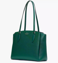 Kate Spade Monet Large Triple Compartment Green Leather Tote Bag WKRU694... - $167.30