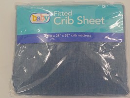 BABY CONNECTION FITTED CRIB SHEET CHAMBRAY FOR 28 X 52 INCH MATTRESS SOF... - £11.94 GBP