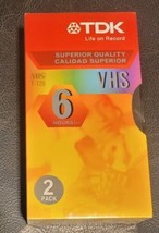 TDK VHS Superior Quality~2 pack Blank Videocassette~new in plastic~T-120... - $9.89