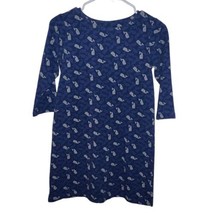 Vineyard Vines Girl&#39;s Polka Dot Whales Tisbury 3/4 Sleeve Dress Size Large Blue - $23.86