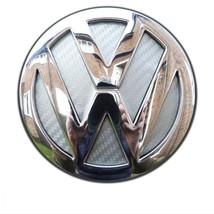 VW Golf MK4 MK5 MK6 MK7 Silver Carbon Fibre Rear Badge Inserts Emblem GT... - £12.53 GBP
