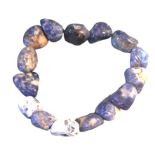 Blue Stone Nugget Stretch Bracelet - £11.87 GBP