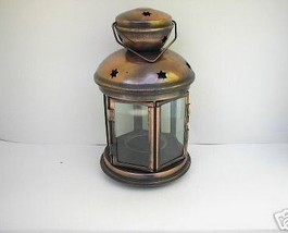 STAR PATTERN METAL LANTERN  - £9.55 GBP