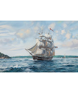 Art Giclee Printed Oil Painting Navigation Sailing Ship Home Decor Canvas - €8,49 EUR+