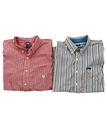 Chaps Button Down Shirts Mens XL Lot Of 2 Long Sleeve Striped Blue &amp; Yel... - $409.61 MXN
