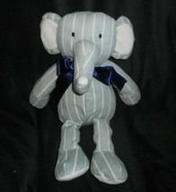 Petit Tresor Beverly Hills Baby Grey Striped Elephant Stuffed Animal Plush Toy - £29.13 GBP