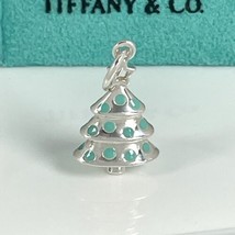 RARE Tiffany &amp; Co Christmas Tree Charm in Blue Enamel and Silver - £797.55 GBP