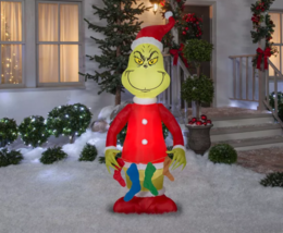 Gemmy 6.5ft LED Light Up Inflatable Christmas Grinch New - £70.92 GBP