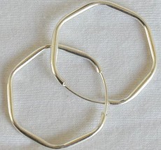Hexagon silver earrings - $10.00