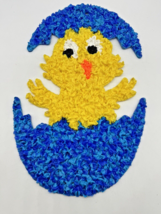 Vintage Chick Blue Easter Egg Melted Plastic Popcorn Decoration Hanging - $28.04