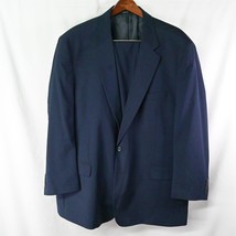 Geoffrey Beene 54R | 52x30 Navy Blue Check Plaid 2Btn Mens Suit - $99.99