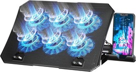 AICHESON Laptop Cooling Pad for 12-17 Inch, 6 Cooler Fans with Blue Ligh... - $22.43