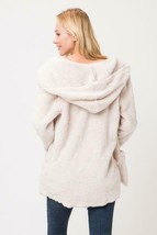 Oversized Comfy Hooded Sweater Jacket Super Soft Fluffy Fleece Cypress Linen - £27.92 GBP