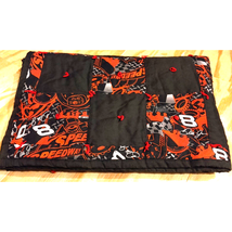 Handmade Nascar #8 Speedway Rectangle 38 x 50 Child&#39;s Blanket Black/Red ... - $20.20 CAD