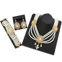 Sunspicems Elegent Morocco Algeria Bride Wedding Jewelry Sets  Beaded Necklace E - £53.62 GBP