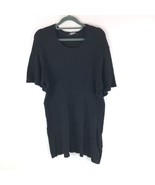 Reformation Ribbed T Shirt Sweater Dress Mini Tencel Linen Blend Black L - £45.76 GBP