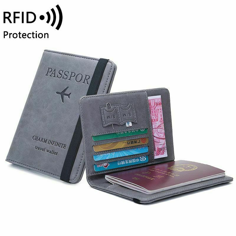 Men Rfid Vintage Business Passport Covers Holder Multi-function Id Bank Cards - £12.59 GBP