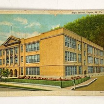 1930s High School Logan West VA Linen Curteich Postcard Bluefield News Agency - £11.17 GBP