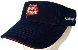 Goslings Sun Visor Dark n Stormy Hat Blue Adjustable Black Seal Rum Bermuda Golf - £19.26 GBP
