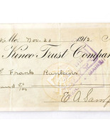 1912 Kineo Trust Company Bank Check E.A. Sampson Dover Maine Signed 1018... - $19.99