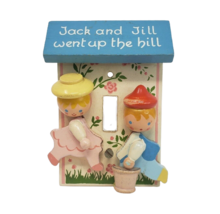 VINTAGE WOODEN JACK AND JILL WENT UP THE HILL NURSERY LIGHT SWITCH COVER... - $27.55