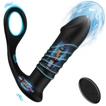 Vibrating Butt Plug With Thick Penis Ring, Prostate Massager Anal Dildo Vibrator - £29.08 GBP