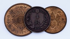 Lote De 3 Japonés Bronce Y Cobre Monedas MB + A Bu Estado - £58.16 GBP