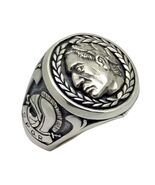 Roman Emperor Gaius Julius Caesar Sterling Silver Men's Ring SPQR Army L... - $148.80