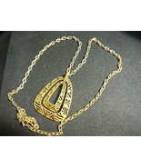 Goldtone Necklace With Chunky Pendant on 30 inch chain - £43.00 GBP