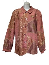 indigo moon floral sequins Patchwork Button  up jacket women’s Size XL - £23.45 GBP